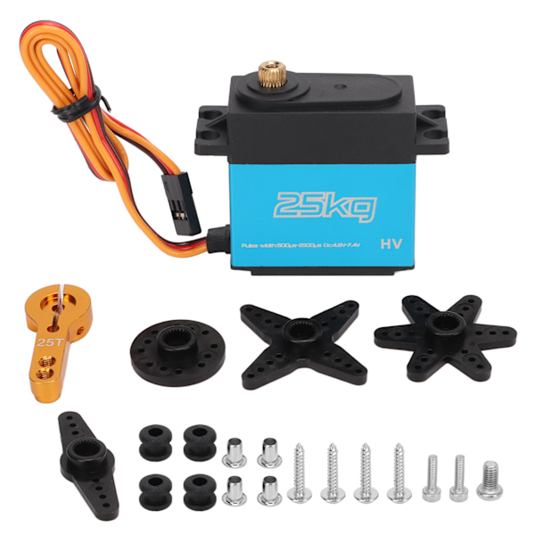 25 kg digitaalinen servo RC-servo, korkea vääntömomentti 180° metallivaihteisto, 25T servohorni