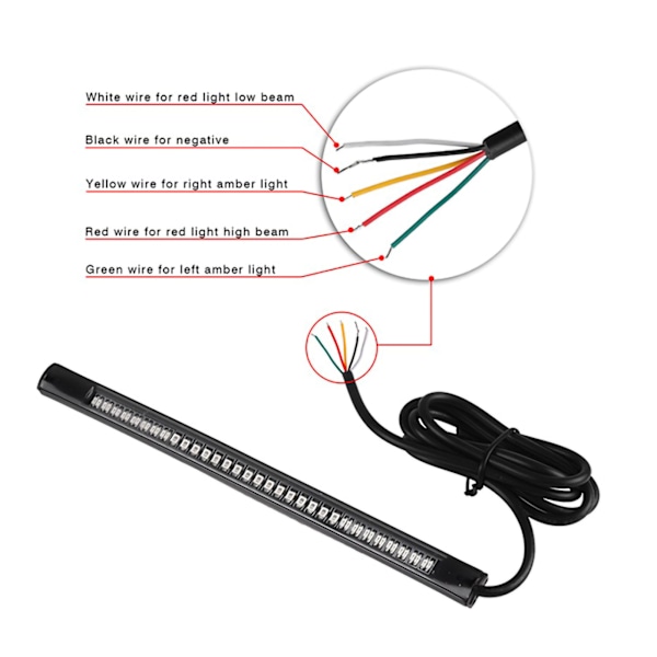 Motorcykel LED Blinklys Baklys Bånd 48SMD IP68 Vandafvisende Universal til Biler Off Road ATV'er