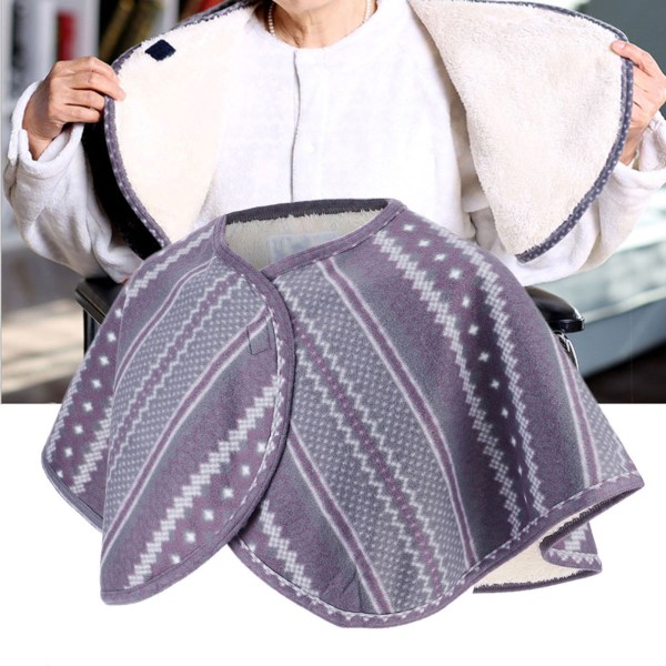 Dobbeltsidig Plysj Warm Shoulder Cape Old People Shoulder Protective Shawl for Winter