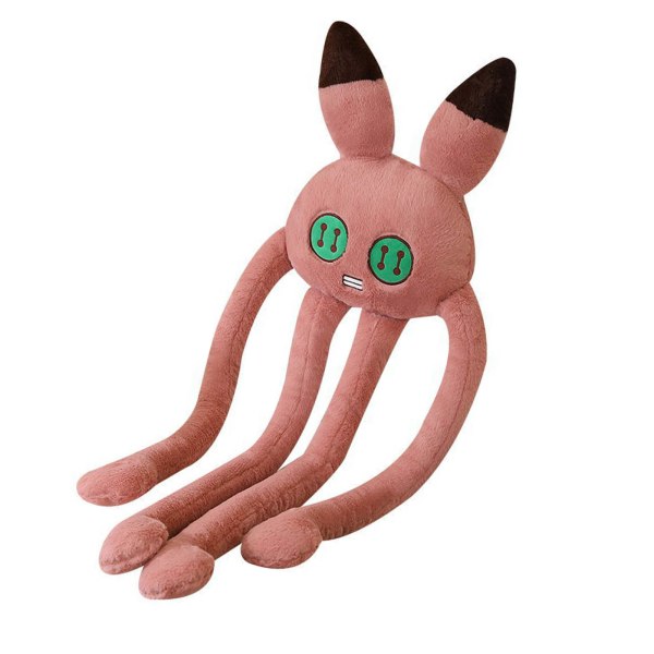 Langbenet blæksprutte bamse med lange ben og fødder, fint syet plys bamse med lange ben til mænd og kvinder, pink kanin