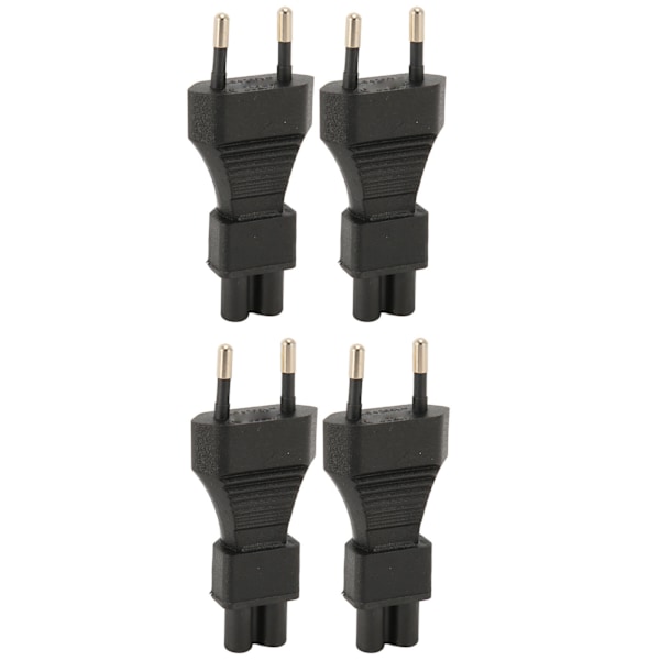 4 kpl EU-pistokeuros-uros-IEC320 C5 -virtapistokkeen sovitin 2,5A 250V Plug and Play -virtapistokkeen sovitin EU-pistoke 100‑250V