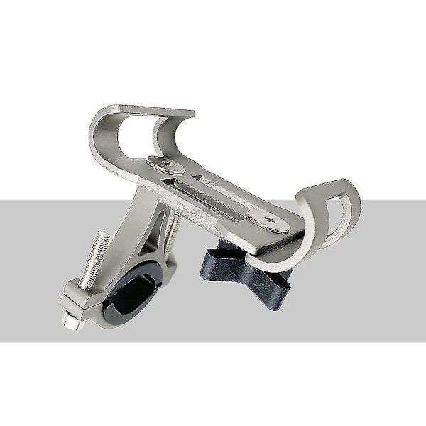 360 Rotation Aluminium Legering Cykel Telefonholder - Anti Slip Montering til MTB Cykel, Motorcykel - Smart Mobil Clip til GPS, iPhone, Samsung Grå