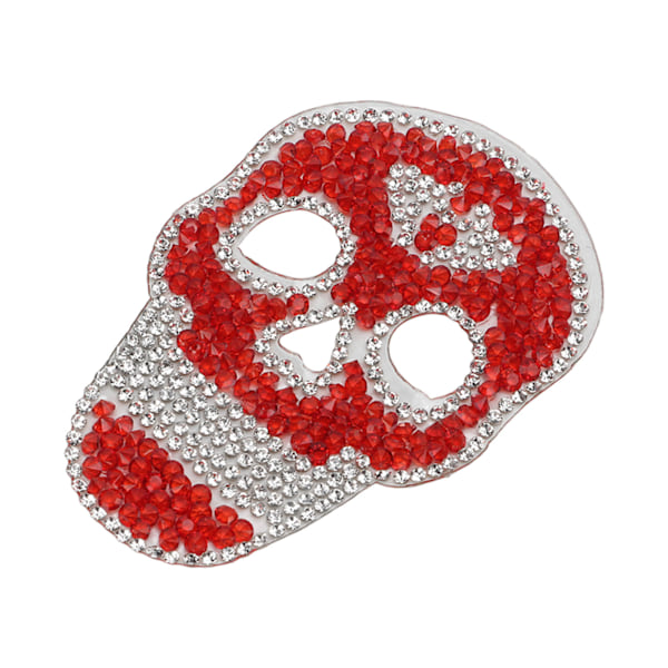 Stryge-patches Rødt Kranie Mønster DIY Fremstilling Rhinestone Dekorativ Praktiske Patches Syning til Hatte Tasker