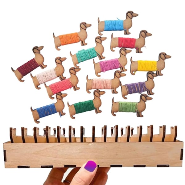 Universal Wooden Animal Bobbin Set, Dachshund Bobbin Set