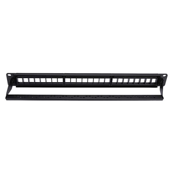 19-tommers 24-porters monterbar data patch panel CAT6 nettverkskabel rack (moduler ikke inkludert)