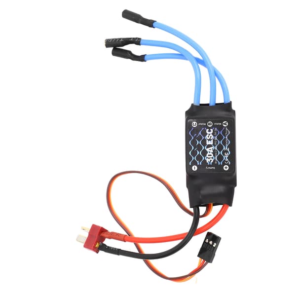 RC Elektrisk Hastighetskontroller 30A med T-plugg Lang Ledning RC Børsteløs ESC for Oppgradering av Fastvinget Fly