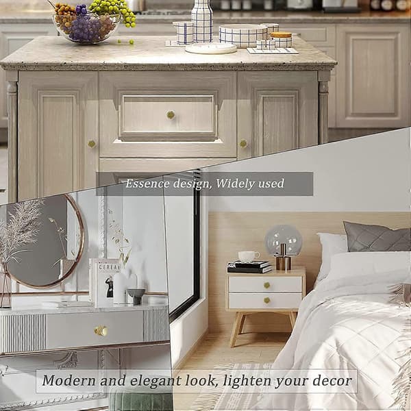 6 Pieces Gold Cabinet Knobs, Single Hole Drawer Knobs, Gold Cabinet Door Knobs, Solid Zinc Alloy Kitchen Handles for Cabinets Dresser Bedroom Bathroom O