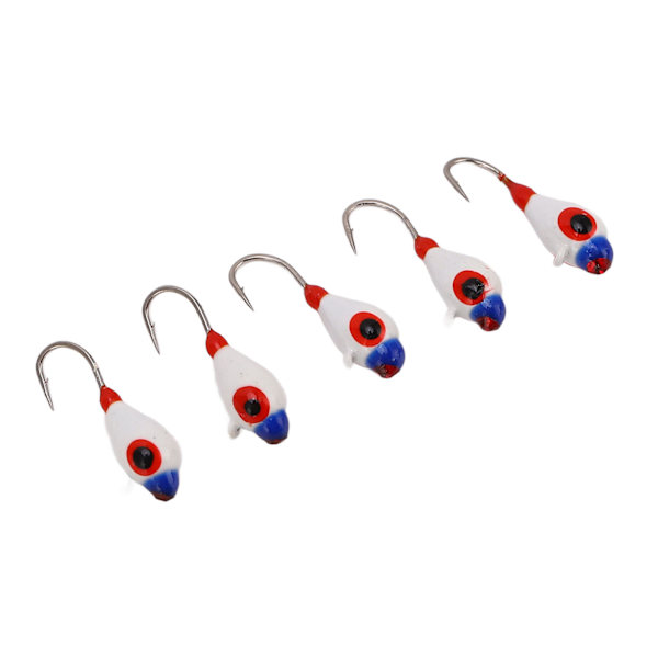 5 stk Isfiske Jiggsett Isfiske Abborr Kroker Vinterfiske Lokker 4MM