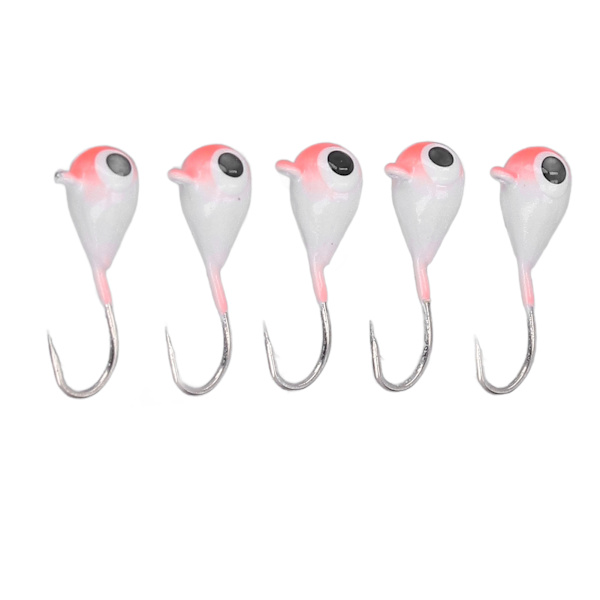 5 st Isfiskejiggar Set Utomhus Isfiske Abborre Krokar Vinterfiskebeten Rosa 5MM