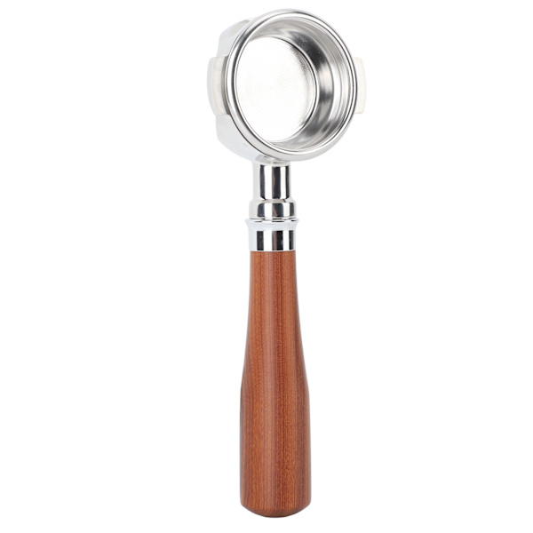 58mm pohjaton portafilter puukahvalla, sopii Expobar E61:lle, Flair 58:lle, Sanremolle, Faema Black Rosewoodille