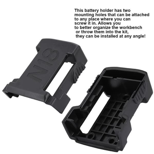 Batteriholder passer til Milwaukee 18v batterier holder/under hyldemontering (5 stk.)