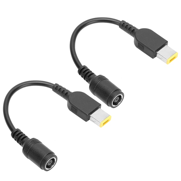 2 stk. Strømomformerkabeladapter 5,5x2,1 mm Rund til 7,9x5,5 mm Firkantet for Lenovo ThinkPad X1/X240/G405