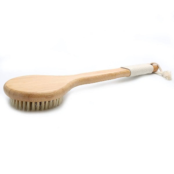 Natural Bristle Dry Body Brush for Exfoliation and Dead Skin Removal