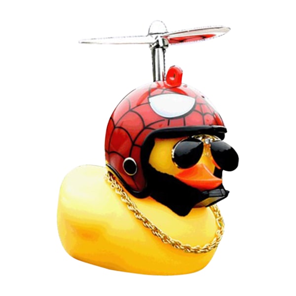 Gul Andedukk Ornament i Plast og Harpiks med Propeller, Designet for Bilhjelm, Dekorativ