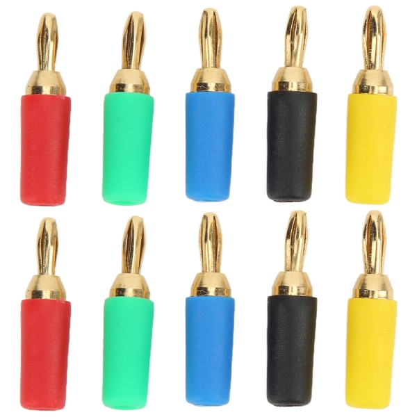 2 set bananplugg 2,5 mm/0,1 tum 4 blad typ 5 färg skruvad svetsad fixering Mässing guldpläterad elektrisk kontakt