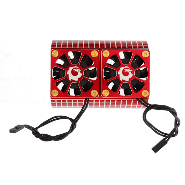 RC Motor Dobbelt Kjøleventilator Varmespreder Aluminium Legering 5 til 7,4V 1/5 RC Tilbehør for Traxxas Rød