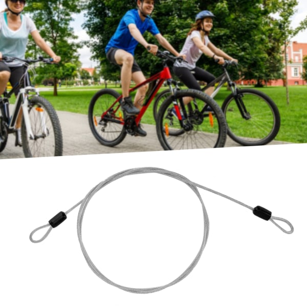 Cykelskoterlås - ståltråd med plastbeläggning, förbättrad säkerhet Silver