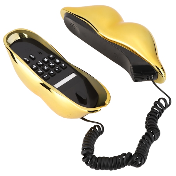WX 3061 Multifunktionel Sød Læbeform Telefon Bordtelefon Boligindretning Sæt Guld