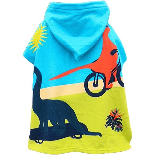 Hooded Dinosaur Kids Bad Poncho Handduk för hem, strand och pool