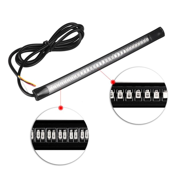 Motorcykel LED Blinkers Reversing Ljusremsa 48SMD IP68 Vattentät Universal för Bilar Off Roads ATVs