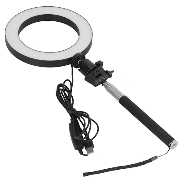LED Selfie Fill Light Bærbar LED Ring Lampe 3 Modus Justerbar med Stativ for Sminke Video Live USB-drevet