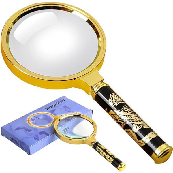 10x Reading Magnifier, 60mm Magnifying Glass for High Definition Reading and Lightweight Reading Magnifier for Elderly with Jewelry Crafts Books Hobby