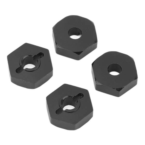 4 kpl RC-pyörän kuusiokoloisen navan sovitin Alumiiniseos RC-kuusiokoloisen kytkimen osat Traxxas E Revo 1/16 RC-autolle Musta