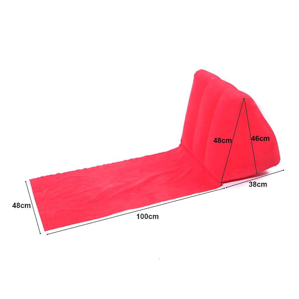 Trekantet pute strandmatte PVC flokking oppblåsbar strandstol pute sammenleggbar strandpute matte for utendørs camping strand mørk blå