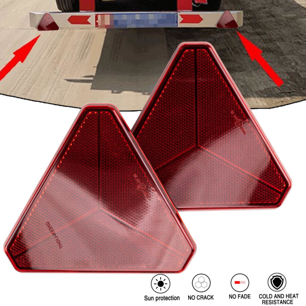 2kpl-E9 Heijastin, jossa liimallinen tausta Perävaunun heijastin Red Hangtag