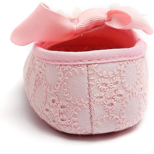 Vaaleanpunainen 13 cm Baby kengännauhat Set Toddler Tytöille Söpö kevät kukka Pehmeä Pohja Liukumattomat tennarit Prinsessakengät