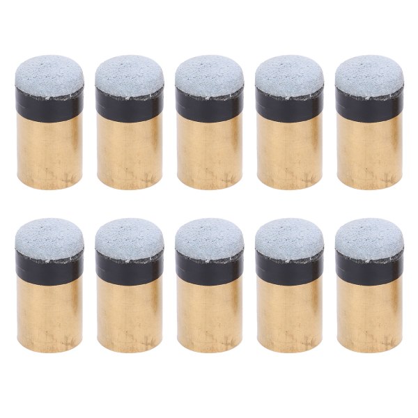 10 stk Biljard Snooker Pool Cue Pole Tips Reservedeler Skrudd Kobber PU Lær (11MM)