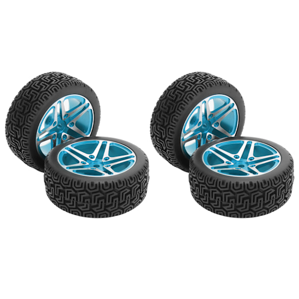 4 stk RC-hjul og dekksett aluminium hjulnav gummidekk for HSP 94122 94123 TT01 WF06 1/10 RC bil crawler blå