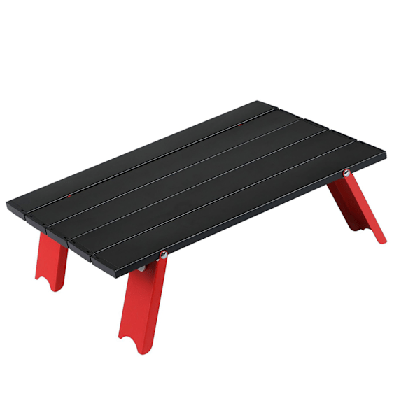 Litet hopfällbart bord för utomhusbruk i aluminiumlegering, bärbar hopfällbar campingbord för strandpicknick, svart rött