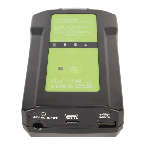 40V Laddare Dimbar LED-lampa USB Strömutgång Indikator Litiumbatteriladdare för Greenworks 29472 29482 29462 29252
