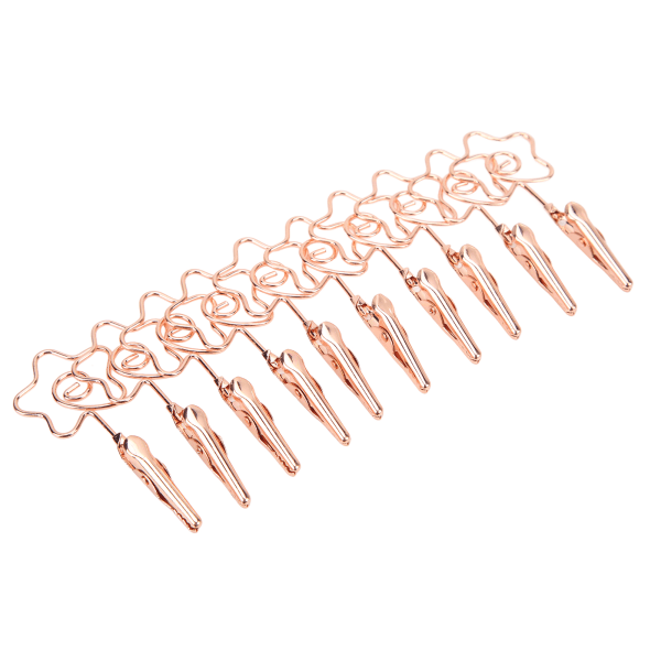 10 stk. Navnekortclips Metal Dobbelt Hovedet Stærk Clip Robust Holdbar Bred Anvendelse Nummer Kort Holder Rose Guld