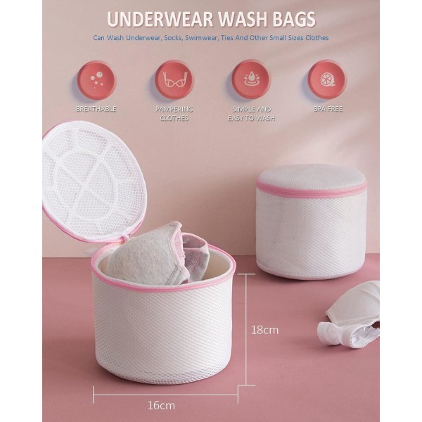 3 dele vasketøjsnet Vaskemaskineundertøj, BH Vasketøjspose, Vasketøjspose Holder dit undertøj i form og beskytter det mod skader