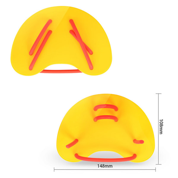 Svømmepaddler Svømmetræning Håndpaddler med justerbare stropper til voksne børn M Størrelse 14,8cmx10,8cm Sort