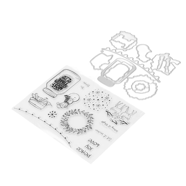 Klar Stämpel Jul-Tema Transparent Stämpel DIY Scrapbook Handbok Album Stämpel Die Set Pappershantverk Handgjorda Gåvor