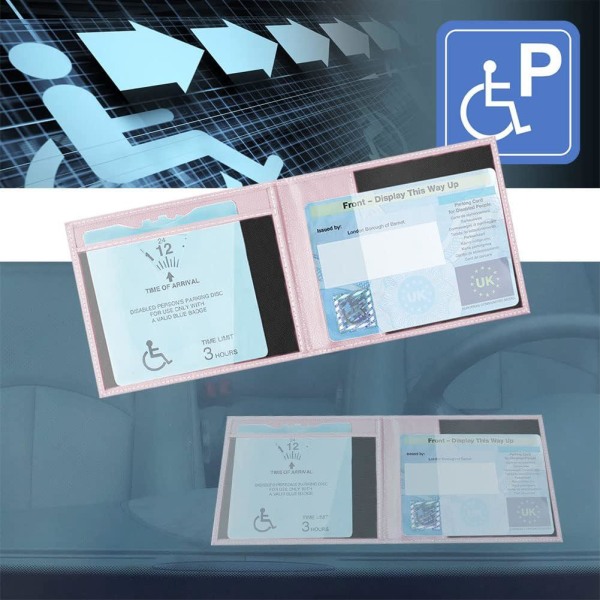Rose-deaktiveret ID-kortholder og timer, Pu-læder ID-kortholder, ID-kortholderbeskytter, Handicap ID-kortholderbeskytter med hologram