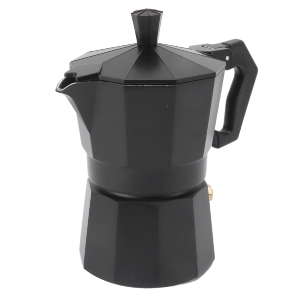 Komfyrtopp Moka Pot Italiensk Håndbrygget Kaffetrakter Aluminiumlegering Kjøkken DIY Tilbehør Svart 300ml