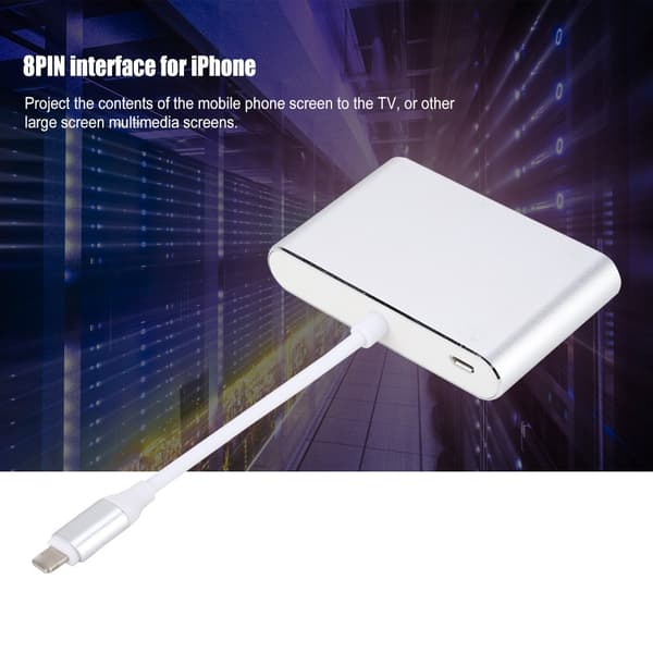 Lightning - HDMI+VGA+Audio HUB -sovitin iPhone 5/5S 6/6S 6plus 6splus 7/ipad4/ipadille
