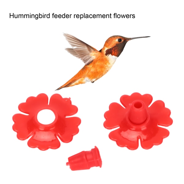 Ersättningsdelar för kolibrimatare - 30 set utfodringsportar för hängande fåglar, röda trädgårdstillbehör red