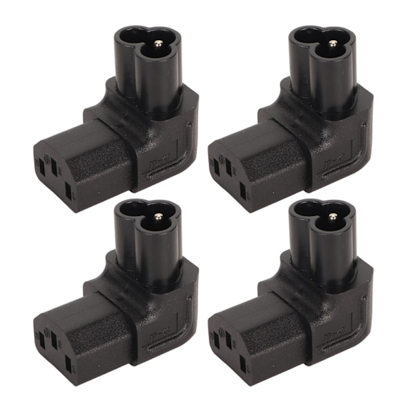 4 stk. IEC320 C6 til IEC320 C13 Strømadapter Plug and Play C6 til C13 Højre Vinkel 90 Grader Strømadapter til UPS PDU Server