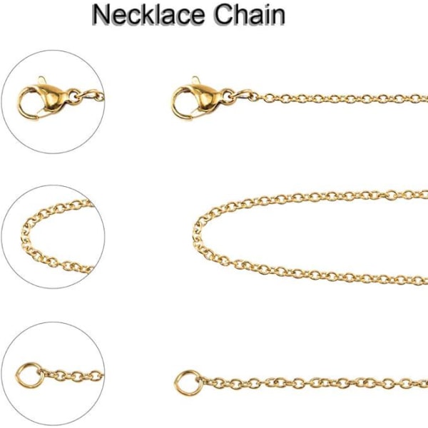 20 trådar 45 cm guldkedja i rostfritt stål med hummerlås för hantverk, hängen, halsband, armband, gör-det-själv, smyckestillverkning