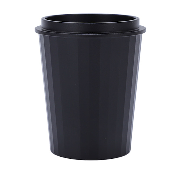 51 mm kahvin annostelukuppi, ilmailualumiiniseoskuppi, jauhesyöttölaite kahvinkeittimelle, papumylly, keittiö, musta