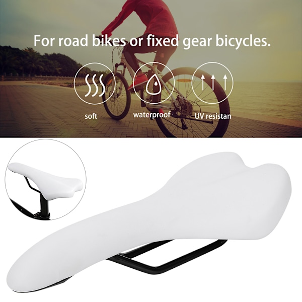Mountain Road Bike Sadel Sæde Komfortabel Stødsikker Cykel Cykelpude (Hvid)