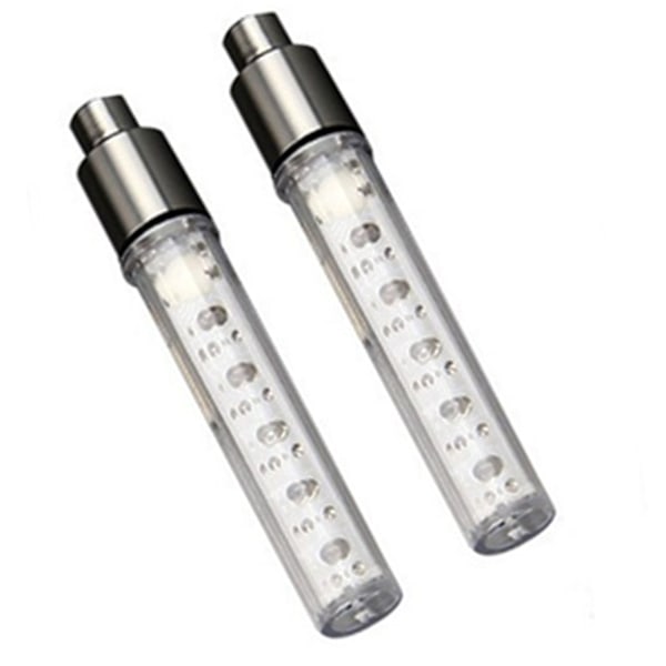 2 stk LED Sykkelhjul Lys 7 Moduser Blendende Lys Sykkel Dekk Ventil Stamme Lys for Sykkel Tilbehør