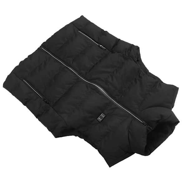 USB-opvarmet vest - 15-zoners elektrisk varmejakke til udendørs arbejde, vandreture og skiløb (sort, 3XL)