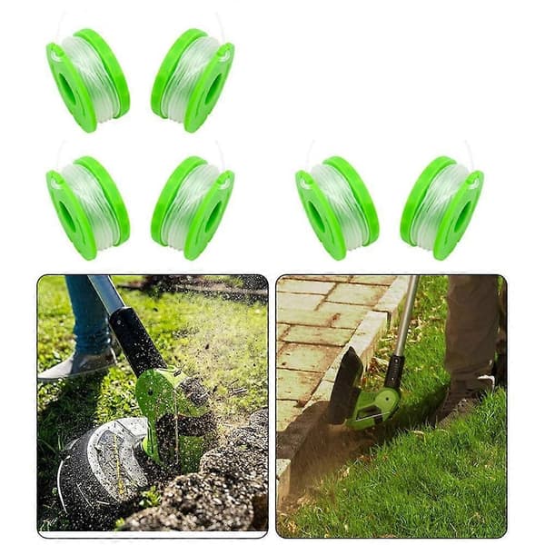6 stk RS90121 nylonsneller for Earthwise CST00012 / LST10012 / CST12010 gresstrimmer trådspoler