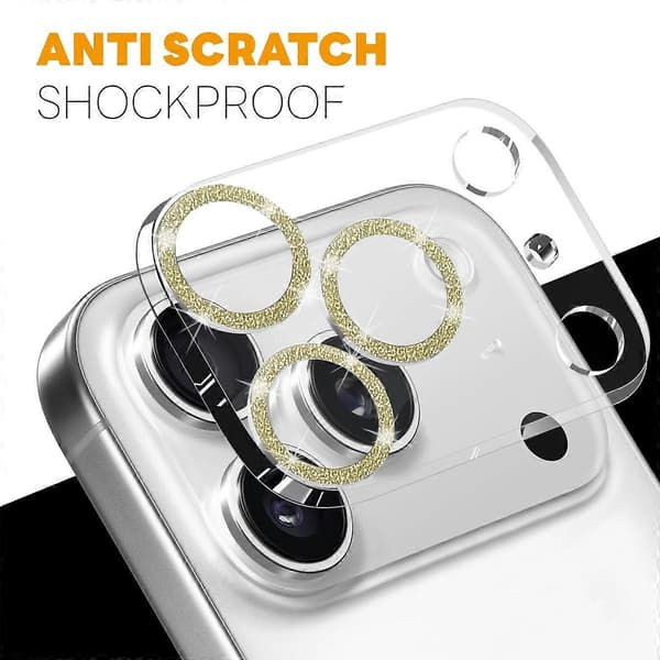 NORTHJO Camera Lens Protector for iPhone 17 Pro, Glitter Bling Circles, Tempered Glass HD Clear 3D Full
